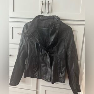 Black faux leather jacket
